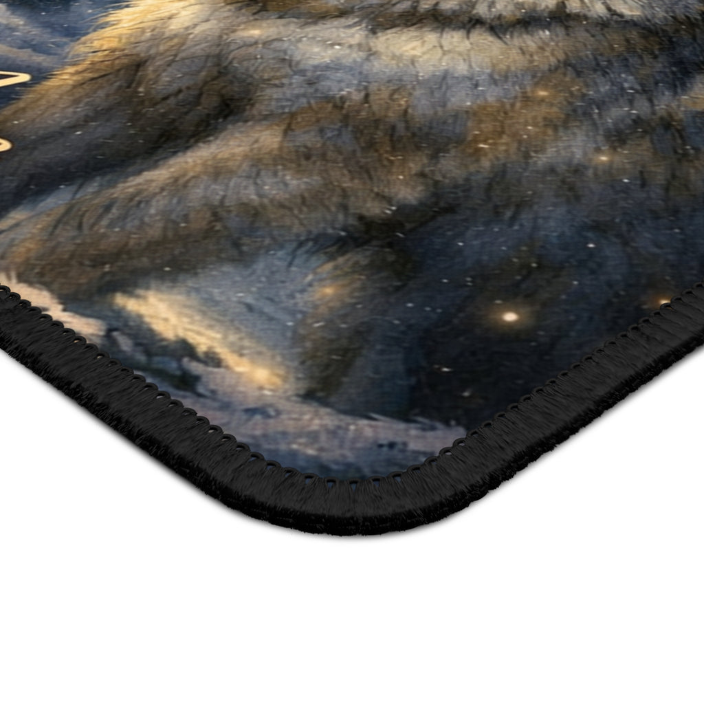 Personalized Wolf Moon Gaming Mouse Pad — Custom "Common-Joe" Design